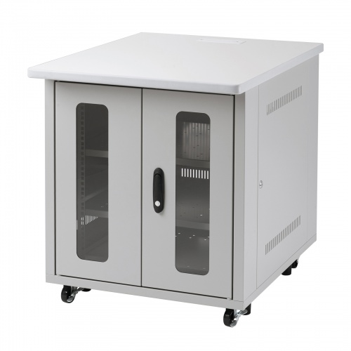 19インチマウント付きデスク 11U 2ポスト 奥行き80cm 高さ70cm