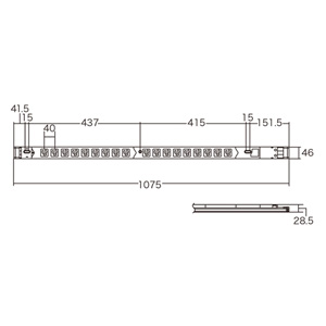 19インチサーバーラック用電源タップ(100V・15A・スリムタイプ) TAP