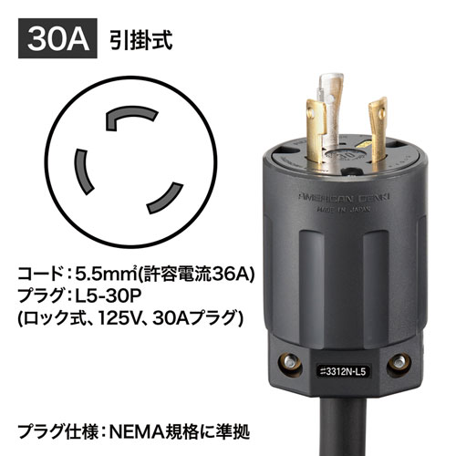 19インチサーバーラック用コンセント(30A・3P・24個口・3m・電流表示機能付き) TAP-SVSL3024ANN 【サーバーラックストア】