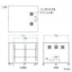 機器収納ボックス(タワー型サーバー3台収納・W800×D900×H700mm　) サンワサプライ