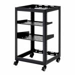 19インチ マウントラック 15U ネットワークラック オープンラック キャビネット EIA規格 キャスター付