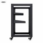 19インチ マウントラック 15U ネットワークラック オープンラック キャビネット EIA規格 キャスター付