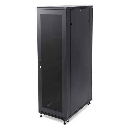 【アウトレット】サーバーラック 19インチマウント 42U 奥行100cm 前後メッシュパネル 棚板×3枚 スライド棚×1枚付き