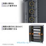 【アウトレット】サーバーラック 19インチマウント 42U 奥行100cm 前後メッシュパネル 棚板×3枚 スライド棚×1枚付き