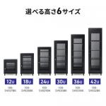【アウトレット】サーバーラック 19インチマウント 36U 奥行100cm メッシュパネル 棚板×3枚 スライド棚×1枚付き サンワサプライ製