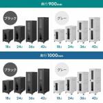 19インチサーバーラック 24U EIA規格 鍵付き 奥行き900mm グレー サンワサプライ製