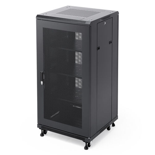 【アウトレット】サーバーラック 19インチマウント 24U 奥行60cm メッシュパネル 棚板×3枚付き サンワサプライ製