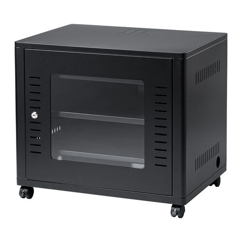 機器収納ボックス 幅60cm 奥行45cm 高さ53cm ブラック 100-SV037BK