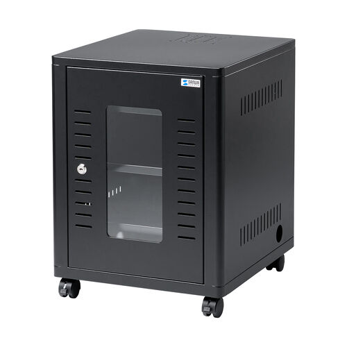 機器収納ボックス 幅40cm 奥行45cm 高さ53cm ブラック 100-SV039BK 