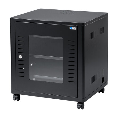機器収納ボックス 幅50cm 奥行45cm 高さ53cm ブラック 100-SV038BK