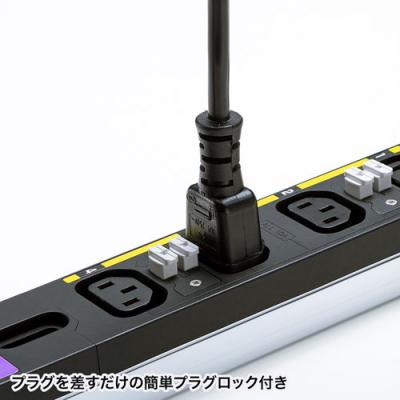 19インチサーバーラック用コンセント(20A・抜け防止ロック付き・12個口